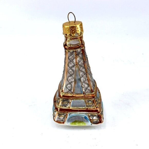 Unique Treasures Paris Effiel Tower Christmas Ornament Blown Glass 3" Tall - Picture 4 of 6